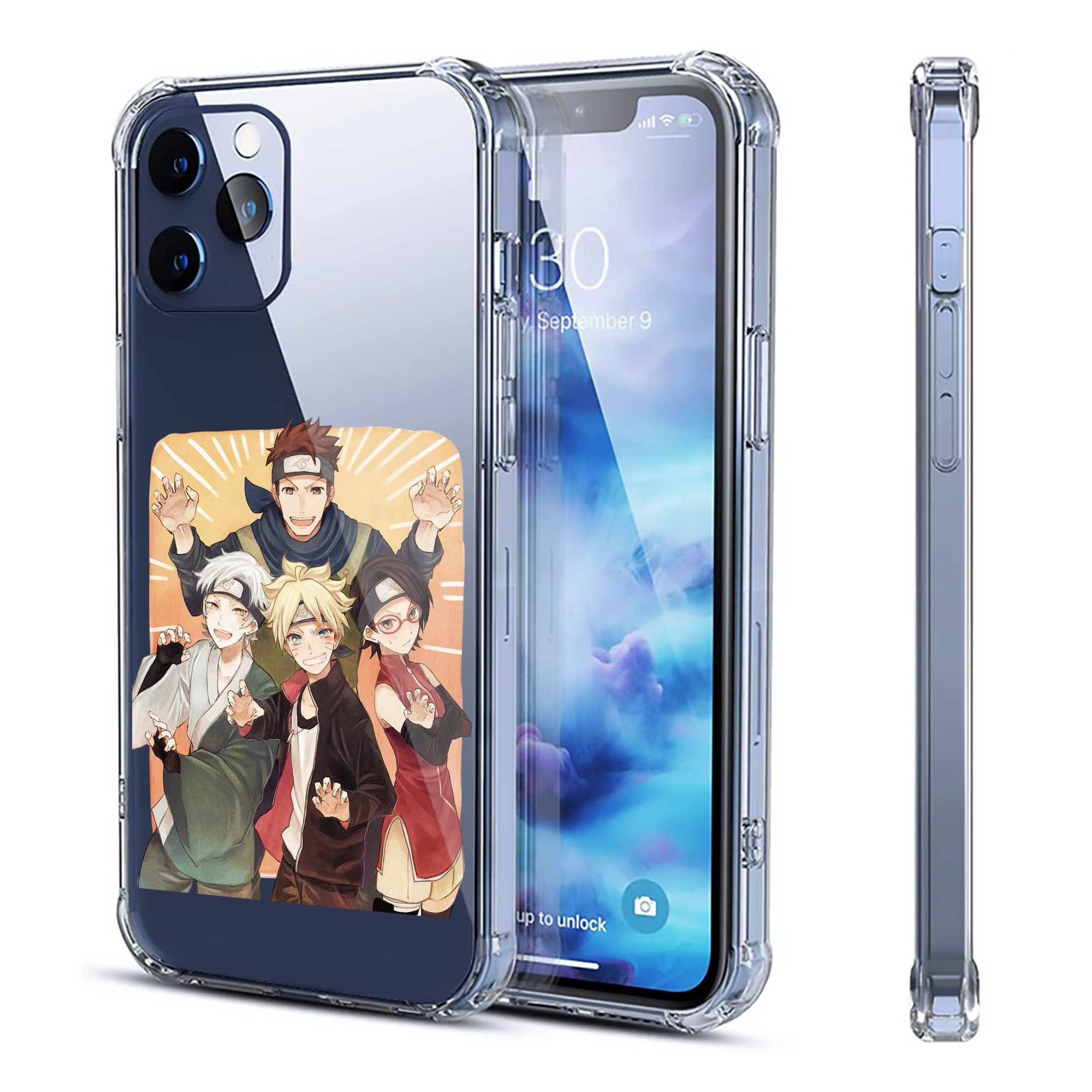 （画像用） NARUTO -ナルト- うちは サラダ Uchiha Sarada 【iPhone 12シリーズ対応】透明スマホケース（クリアソフトケース）